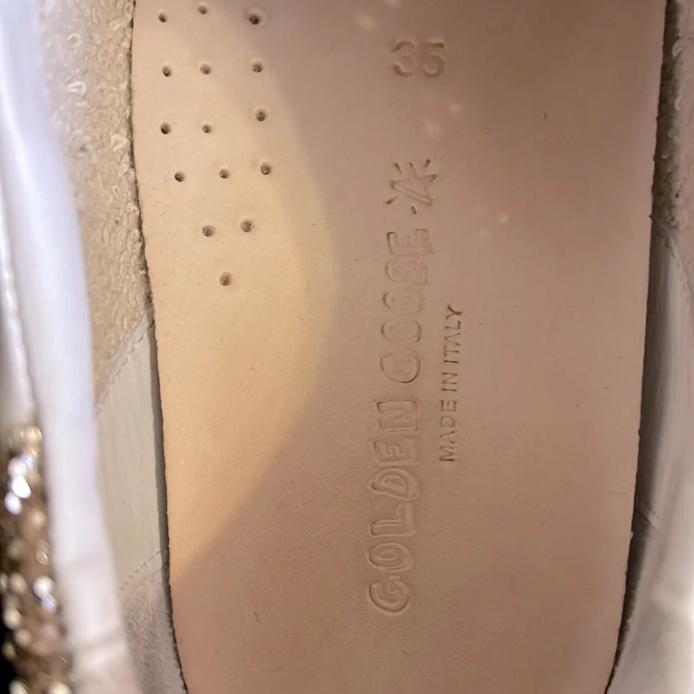Golden Goose White and Gold Sneakers - Picture 6 of 8